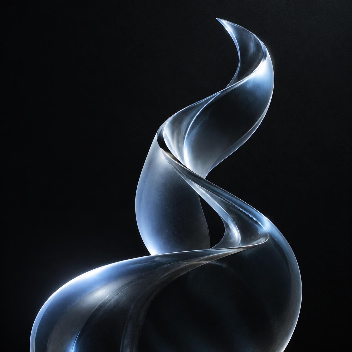 Forma escultural em movimento ascendente